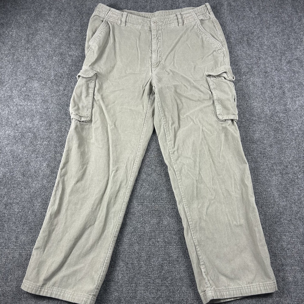 Nike Pants Mens 40x32 Beige Corduroy Cargo Relaxed Fit Casual Workwear Utility‎